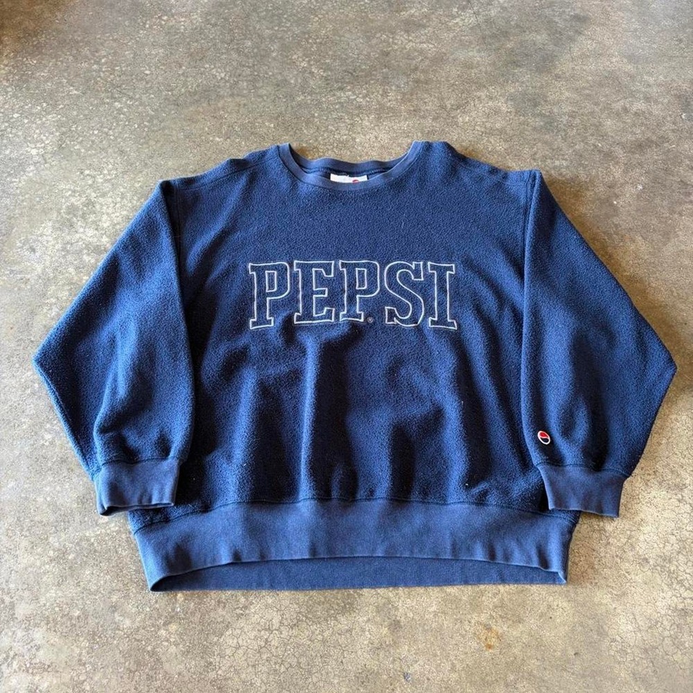 90s pepsi navy fleece sweatshirt